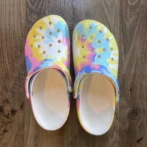 Tie dye CROCS size 9 women - only worn once